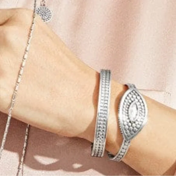 NWT Brighton Pebble Disc Marquise Cuff Bracelet - Picture 1 of 7